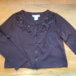 Garnet Hill Girls size small brown cardigan